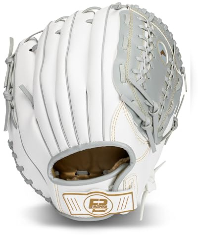 Franklin Sports Fastpitch Softball Glove - Field Master Fastpitch + Softball Mitt - Womens + Girls Righty Glove - Adult + Youth Gloves - Right Hand Throw - 12.0 - White + Grey