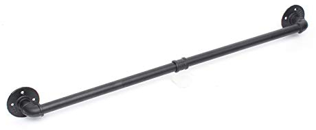 Porte-serviettes de style industriel 60 cm de long - Noir