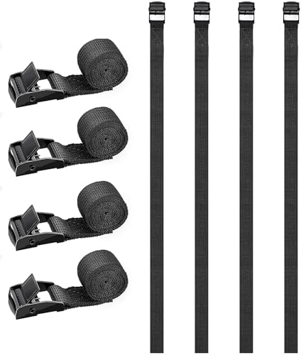 Mis.Moon 8 PCS Sangle Porte Velo, 50cm Sangle de Verrouillage Réglable à Ressort en Alliage de Zinc, Réglable à Dégagement Rapide Sangle Arrimage pour Transport de Vélo, Moto, Bagage