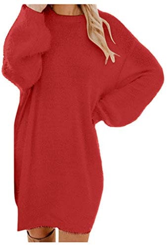 EMUKFD Womens Turtle Neck Knit Dress Long Sleeve Chunky Cable Knitted Bodycon Jumper Sweater
