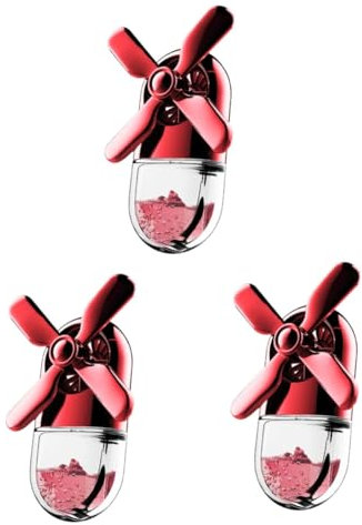 ibasenice 3piezas Difusor De Aromaterapia Para Coche Forma De Ventilador Ambientador De Aire Clip Para Salida De Aire Rojo Elimina Olores y Aporta Frescura Natural