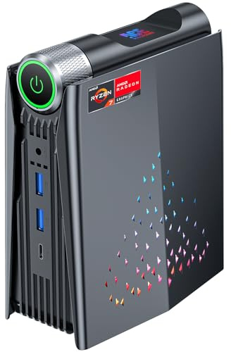 Mini PC AMD Ryzen 7 5700U (jusqu'à 4,3 GHz) | 32Go DDR4 512 Go SSD | WiFi 6 | Bluetooth 5.2 | Radeon RX Vega 8 | RGB Micro Ordinateur Bureau 【Mode Réglable Auto/Silencieux Eco/Performance】