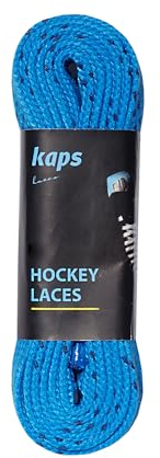 Kaps Wasserfeste Schnürsenkel aus Polyester für Schlittschuhe | Extrem Reißfest (190 daN), Wasserfest | Für Eishockey Schlittschuhe (Blau-Marineblau - 160 cm)