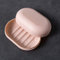 KMOCEPLY Porte-savon portable – Étui à savon de voyage avec couvercle et support – En plastique étanche – Douche et plat – Rose