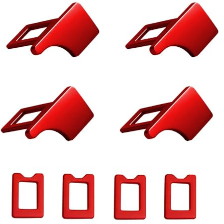 Xerteam 8 Clip per Cintura di Sicurezza, 8 Pezzi per Parapolvere per Veicoli, 8 Clip Universali, Adatta Alla Maggior Oarte Delle Parti Dell'auto&camion Adatta ai Sedili Anteriori e Posteriori - Rosso