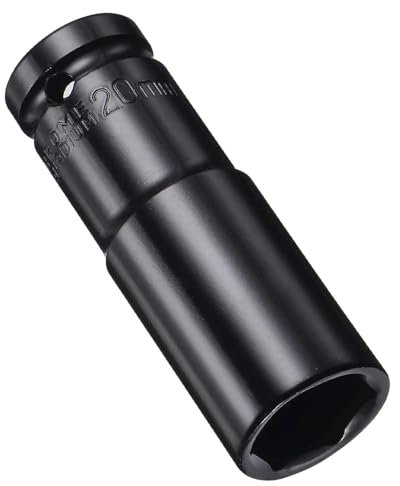 Juttzzei Deep Impact Socket - 1/2 Inch Drive by 20mm, Heat-Treated CR-V Steel Socket with 78mm Length, 6-Point Metric Sizes for Car & Home Repair