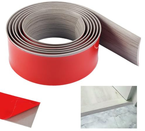 Striscia di Soglia, Profilo di Transizione Autoadesivo 2mx5cm, Strisce Profilo di Transizione Pavimento in PVC per Il Collegamento Delle Giunture del Pavimento, Transizioni tra Moquette e Piastrelle