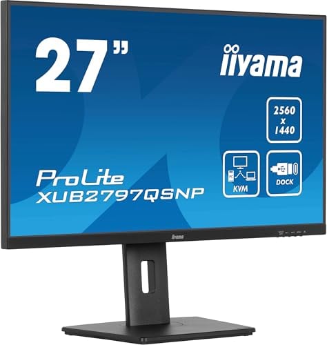 iiyama Prolite XUB2797QSNP-B1 27 IPS QHD 100Hz USB-C Dock 96W Altavoces Altura Ajustable (5 Años Garantía)