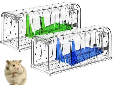 Elezenioc Mausefalle Lebend, 2 Set Lebendfalle Maus, MäUsefalle Innovative Hochsensitive, MäUse Lebendfalle Mit Quick Release Ausgang Ohne MäUse Kontakt, Einfach Einzurichten-Mehrweg