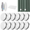 12 Paia Rotondo Magnetico Tenda Pesi, Bianco Pesi Magnetici per Tende, Calamite per Tende, Pesi Magnetici Rotondi per Tendaggi, con 1 Scatola di Plastica, Impermeabile Pesi Tende da Esterno per Doccia