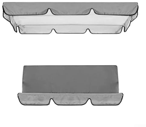 Swing Chair Canopy Replacement,Garden Swing Canopy Seats Cover Replacement Set 3 Seats + Swing Canopy Cover for Canopy Furniture(Gray 164x114x15cm)