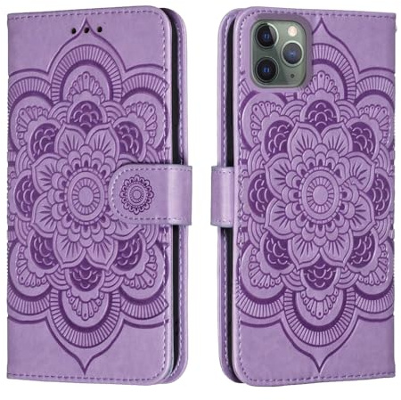 shingtomua Wallet Case for iPhone 11 Pro Max, Card Holder, Purple | Wallet Case with Card Holder and Stand, Magnetic Closure, Flip Folio, Soft PU Leather, Shockproof