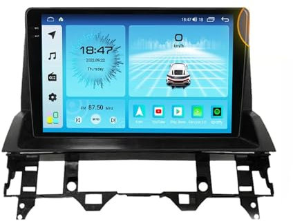 ZCRKEJI Android 12 navegación GPS para Coche, Reproductor de Radio estéreo para Coche para Ma-zda 6 2002 2003 2004 2005 2006 2007 2008, Pantalla HD de 9/9,5 Pulgadas, conexión Bluetooth WiFi para co