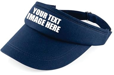 Personalised Printed Sports Visor Hat Cap, Your Text/Image Personalised Cap, Sports Visor Cap, Sports Wear, Travel Wear, Adjustable Sports Visor Cap