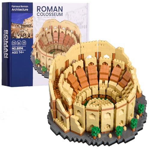 Aigidusansu The Roman Colosseum Famous Landmark Model Set, 1500+pcs World Architecture Mini Diamond Blocks Bricks, Building Toy 3D Puzzle for Adults 14 Teens