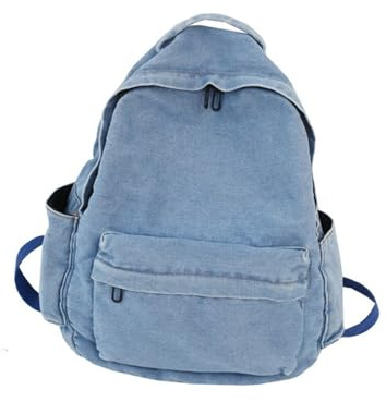 Schulrucksack für Mädchen Einschulung Feier Retro Jeansrucksack Blau | Denim Fabric, Geräumig mit Fächern, für Schule und Arbeit, Chic und Fashion, für Schülerinnen Zufällige Farbe