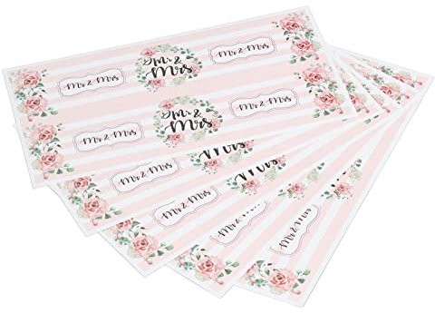 25 Pegatinas para Botellas de Agua, Etiquetas de Material a Rayas, Papel Decorativo Rosa, Etiqueta para Botella de Agua de Boda, Etiqueta Adhesiva para Botella de Agua, Adorno,