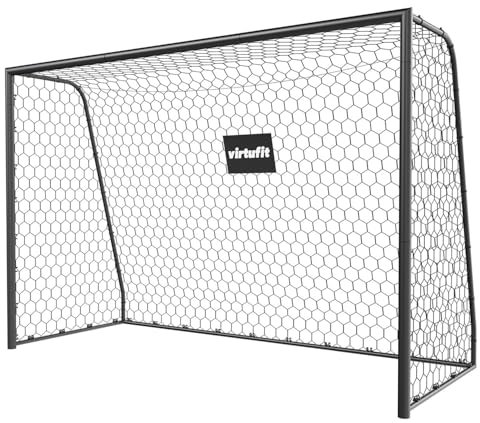 VirtuFit Fußballtor Premium 300 x 200 x 120 cm – Stabiles Fußballtor aus Stahl – Wetterfest, mit Netz & Bodenankern – für Kinder, Jugend & Erwachsene – ideal für Training & Garten