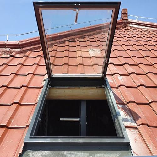 Finestra di emergenza in lega di alluminio Skylight per Attico, finestra per seminterrato altamente sigillata e impermeabile con vetro temperato a doppio strato, finestra del tetto per soffitta intern