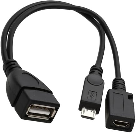Erovite 2-in-1 USB Adapter Power Cable Splitter – Compatible with Fire Stick,Chromecast – Ideal for Streaming & Media Access