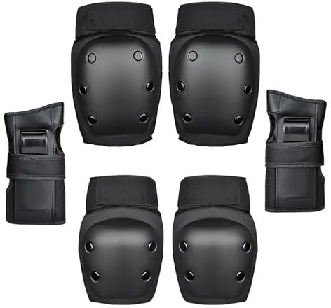 Knieschoner, Ellbogenschützer und Handgelenkschützer für Erwachsene Protektoren Set, 6 in 1 Schutzausrüstung zum Inliner Skaten, Skateboarden, BMX, Scooter Fahren M (Knieschoner-M)