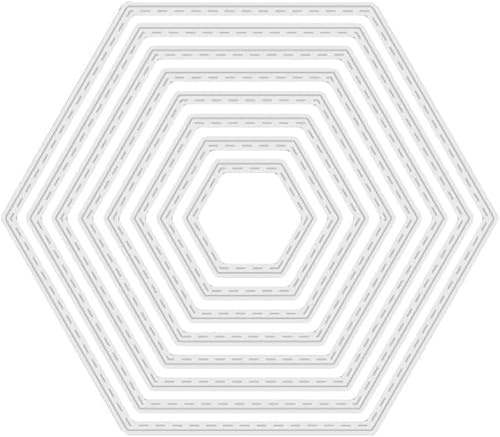 8 Stück Hexagon Hintergrund Stanzformen Metall Hexagon Stanzformen Prägeschablonen für Thanksgiving Weihnachten Grußkarte Papier DIY Handwerk Dekoration Kartenherstellung Zubehör Scrapbooking