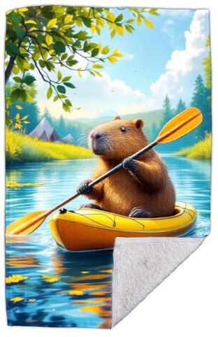 Capybara Strandtuch Baumwolle – Badetuch 70x140 personalisiert mit Name | Handtuch mit lustiges Tiermotiv für Strand, Pool & Urlaub | langlebigem Druck | Mit Text oder ohne bedrucken lassen
