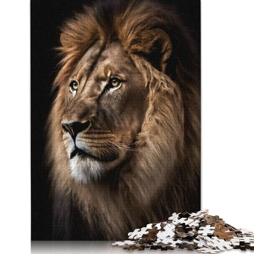 1000-teiliges Löwenporträt-Foto-Puzzle, Puzzle für Erwachsene und Jugendliche ab 12 Jahren, 1000 Teile (75 x 50 cm)