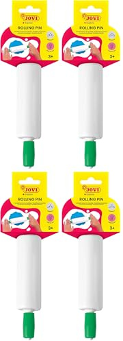 Jovi - Rouleau à modeler, idéal pour la pâte à modeler, la pâte molle ou la pâte à modeler durcissant à l'air (155R) (Lot de 4)