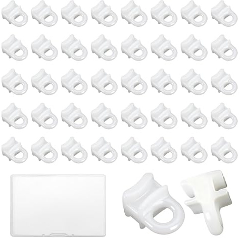 JYXNU 60 Piezas Polea para Pista de Cortina, Anillos de Cortina de Ducha, Ganchos Deslizantes de Cortina, Cortina Accesorios para Colgar, Deslizador de Riel Gancho de Cortina, Unidades de Cortina