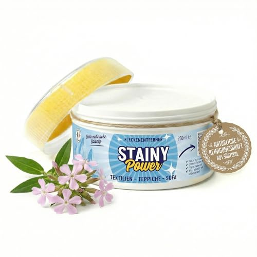 Betti Clean STAINY Power Fleckenentferner 250 ml | Fleckenpaste, Textilreiniger & Polsterreiniger, Für Kleidung, Sofa, Autositze, Teppich, Matratze & Polster, Made in Italy