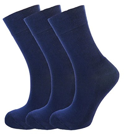 Green Bear Bamboo Fibre Socks - Navy, Soft, Breathable, Antibacterial, and Odour Resistant, Ideal for Sports and Everyday Wear, Extra Sole Support, UV Protective, Moisture-Wicking, Unisex - 3 Pairs