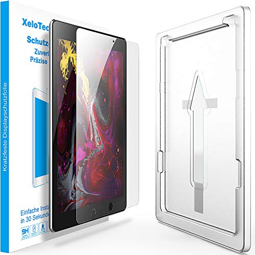 XeloTech Schutzglas für iPad Air 10.5 Zoll (2019) / iPad Pro 10.5 (2017) - Mit Schablone zur Positionierung - Hartglas Schutzfolie - 9H+ Härtegrad