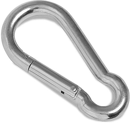 HEAVYTOOL Feuerwehr Karabinerhaken 40mm x 4mm Stahl verzinkt (10 Stück) Tragfähigkeit WLL: 50kg Karabiner Feuerwehrkarabiner Feuerwehrkarabinerhaken Schnellverschluss