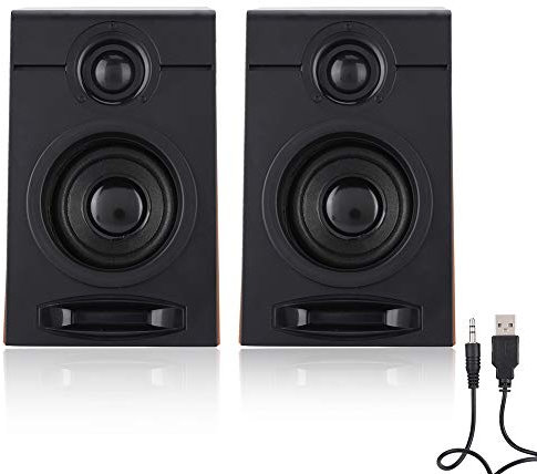 Diyeeni Computer Speakers with Deep Bass,2pcs 3Inch Large Multimedia Speaker,Noise Cancelling Sound Phone Speakers,Lossless Hifi Music Player for PC/Laptops/Desktops/TV/Smart Phone/Tablet PC-Black