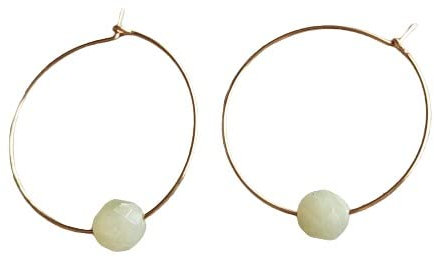 Natürliche Amazonit Perle 14K Gold gefüllt Creolen