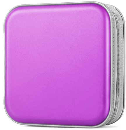 Bivisen CD Case, DVDs Wallet Holder, CD/DVD Case Wallet 40 Discs Heavy Duty Bag Binder Storage Booklet Album (Puple)