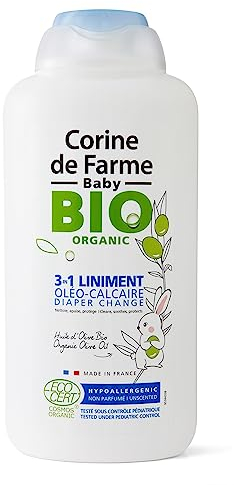 Corine de Farme - Liniment Oléo-Calcaire 3en1 BIO ECOCERT COSMOS - Nettoie, Protège, Apaise les Fesses de Bébé et Nouveau-Né - Hypoallergénique - 500 ml