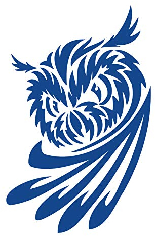 kleb-Drauf | 1 freche Eule | Blau - glänzend | Autoaufkleber Autosticker Decal Aufkleber Sticker | Auto Car Motorrad Fahrrad Roller Bike | Deko Wrapping Tuning Styling Stickerbomb