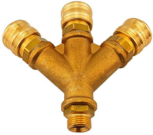 Qualitäts Druckluft Kupplung Stecker Verteiler Wanddose | Wunschausführung auswählen >>> 3-fach Kupplung mit 1/2 Zoll Außengewinde
