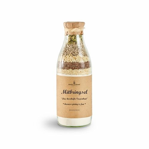 BottleBread Mitbringsel Backmischung Brotbackmischung im Glas Flasche Geschenkidee Einladung