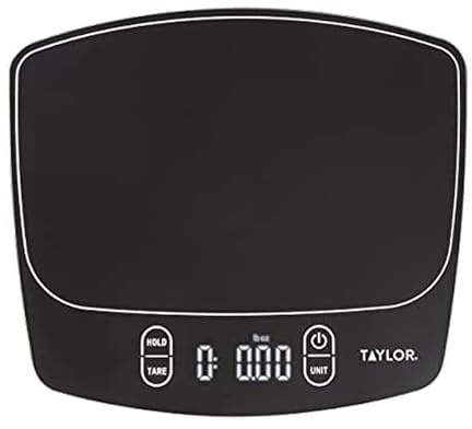 Taylor Precision Products Waterproof Digital Kitchen Scale, 11 Pounds, Black