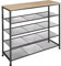 tectake® Schuhregal schmal mit Ablagefläche, Schuhbank 5 Ebenen, 4 Gitterablagen, Schuhregal platzsparend 100 x 30,5 x 93 cm, Flur Regal, Schuhschrank, Garderobe (Industrial Holz hell, Eiche Sonoma)
