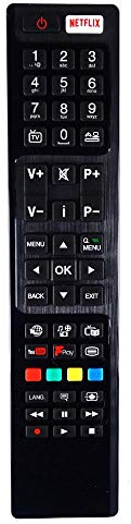Onlineaudioelectrical Replacement Remote Control Compatible for Sharp Techwood Telefunken RC4848F LED LCD 3D HD Smart TV's with Netflix Button