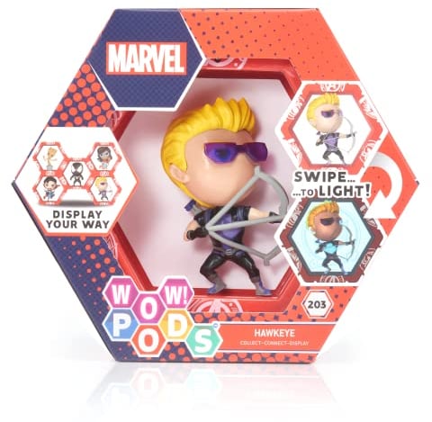 - Hawkeye | Superhero Light-Up Bobble-Head Figure | Official Marvel Collectable Toys & Gifts | Number 203 in Series