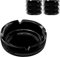 Konzept 11 - Aschenbecher für draussen Schwarz 11cm | 6 Stück Glasaschenbecher | Aschenbecher aus Glas Höhe 3,5 cm spülmaschinenfest Gastrobedarf