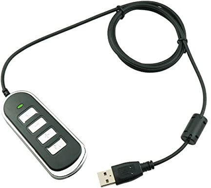 Adapter RJ9 Headset Desk Phone Connect To Computer PC Laptop Mac Tablet Window Sofphones Devices Compatible With Plantronic Jabra Sennheiser Wireless DECT Headset With Inline VolumeMute Control