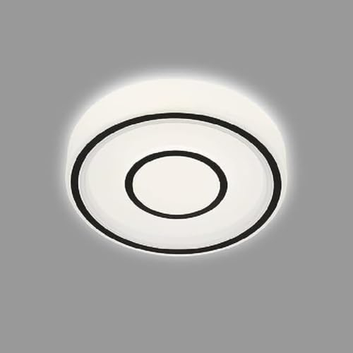 BRILONER Leuchten - LED Deckenlampe mit Backlighteffekt, LED Deckenleuchte, neutralweiße Farbtemperatur, Ø280 mm, Schwarz