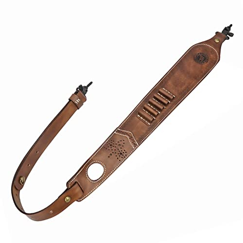 Tourbn Deluxe Munitionshalter aus Leder, gepolsterter Gewehrriemen mit Rastloch und Wirbeln