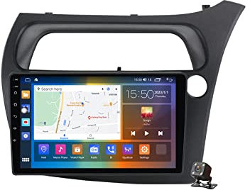 YLOXFW Android 12.0 Radio 2 Din Car Stereo for H-onda Civic 2006-2011 GPS Sat Navigation 9'' Touchscreen Headunit Multimedia Video Player FM BT Receiver with 4G 5G WiFi SWC DSP Carplay,B,M300S